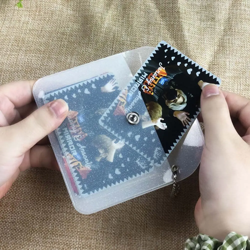 Picture 3: Portable Transparent Photo Organizer Card Storage Bag Bag Pendant Waterproof Keychain Small Wallet Coin purse Photo Card Holder