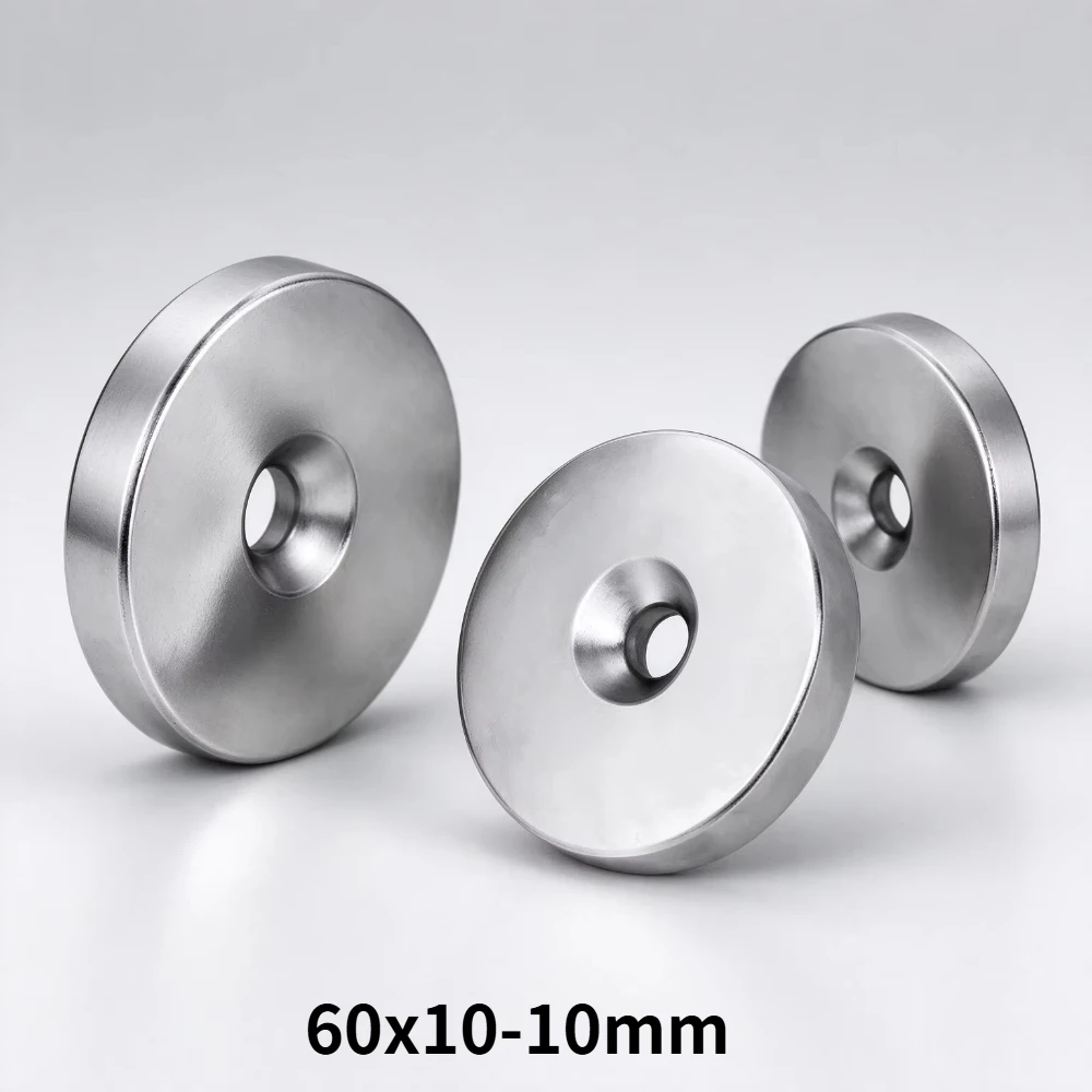 60x10-10mm Strong Circle Rare Earth Countersunk Magnet 60*10 Hole 10mm Round Super Powerful Magnetic Magnets 60*10-10  60x10-10
