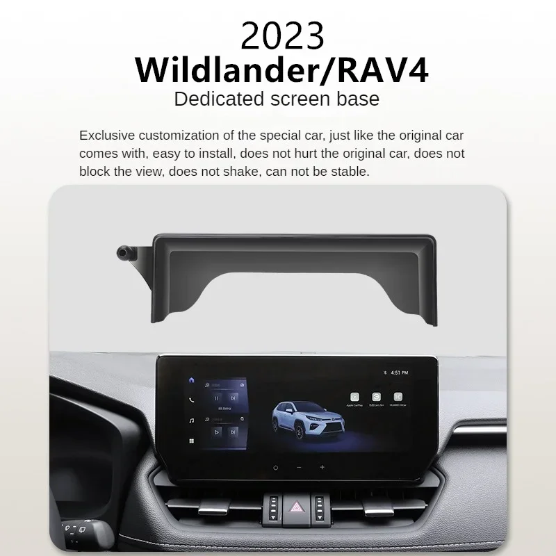 Pemegang ponsel layar mobil, untuk Toyota Wildlander RAV4 2023 layar mobil dudukan telepon nirkabel pengisi daya navigasi Interior ukuran 10.25 inci