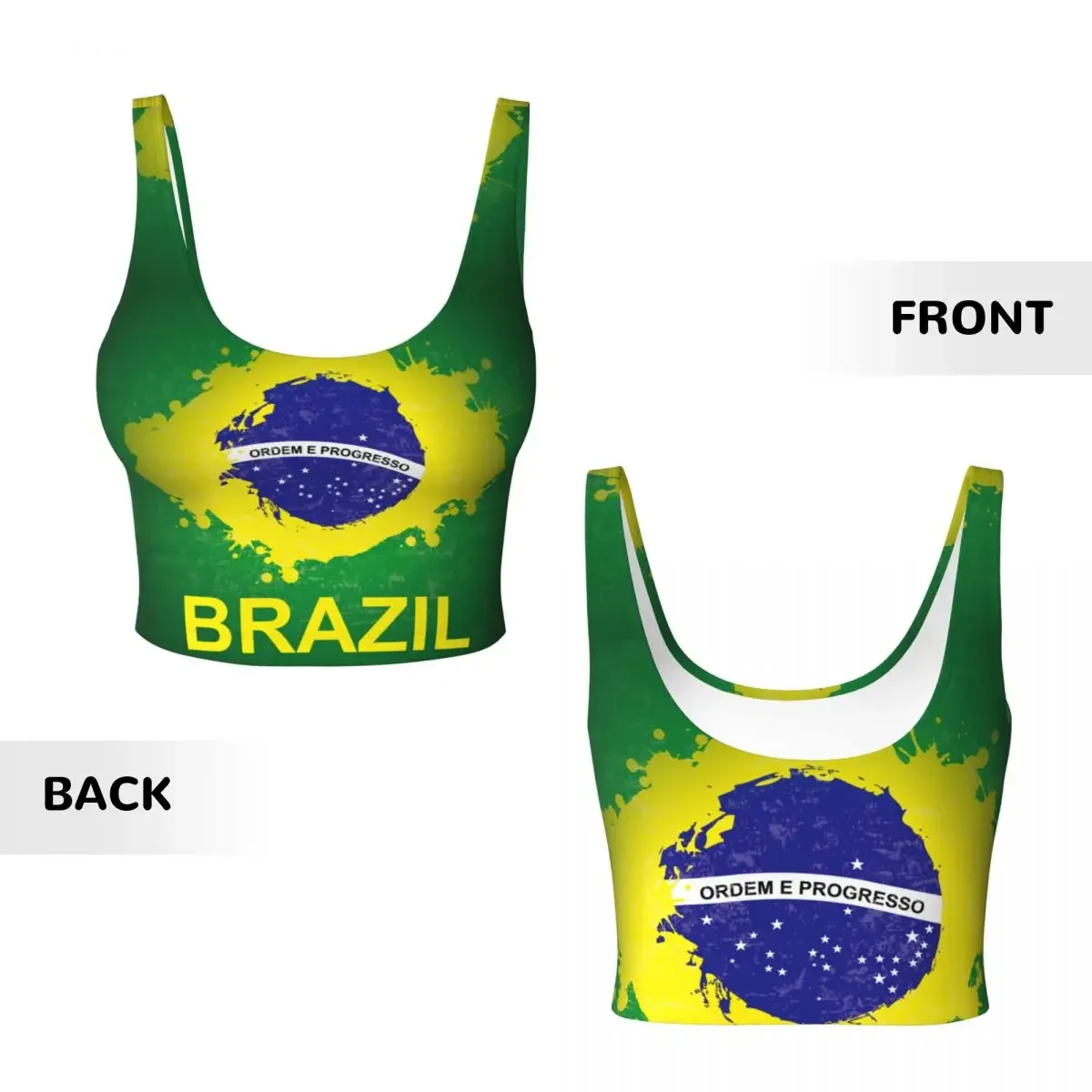 ผู้หญิงเซ็กซี่กีฬาเสื้อกั๊กบราซิลหญิงStreetwearกีฬาชุดชั้นในTee Crop Top