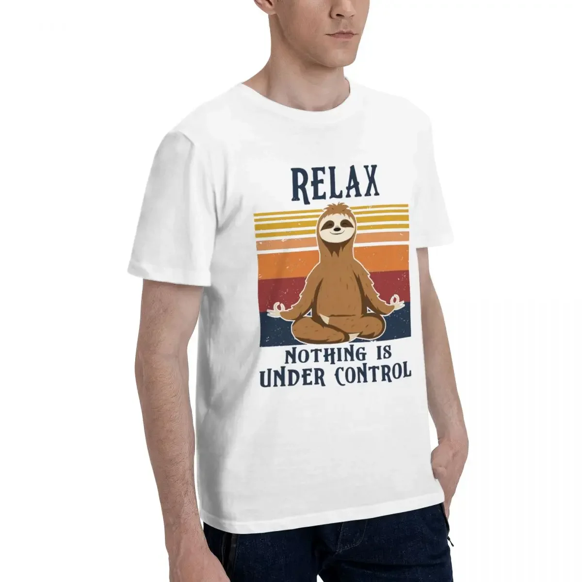 Sloth Yoga Funny Vintage Relax Nothing Is Under Control T Shirt Pops Mens Women Tshirt Clothes