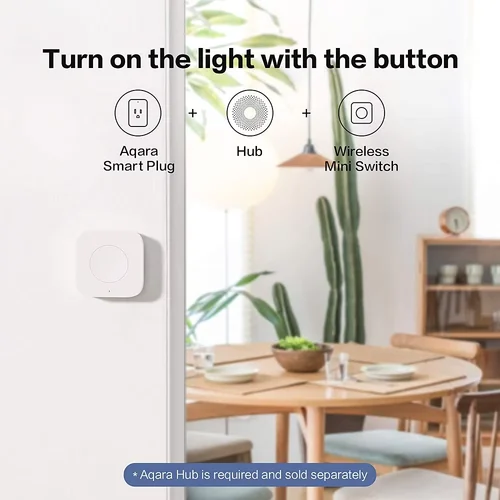 Imagen 2 del producto Aqara Sensor inteligente inalámbrico Mini interruptor Zigbee un botón de Control de tecla para Homekit Xiaomi Mihome seguridad del hogar inteligente