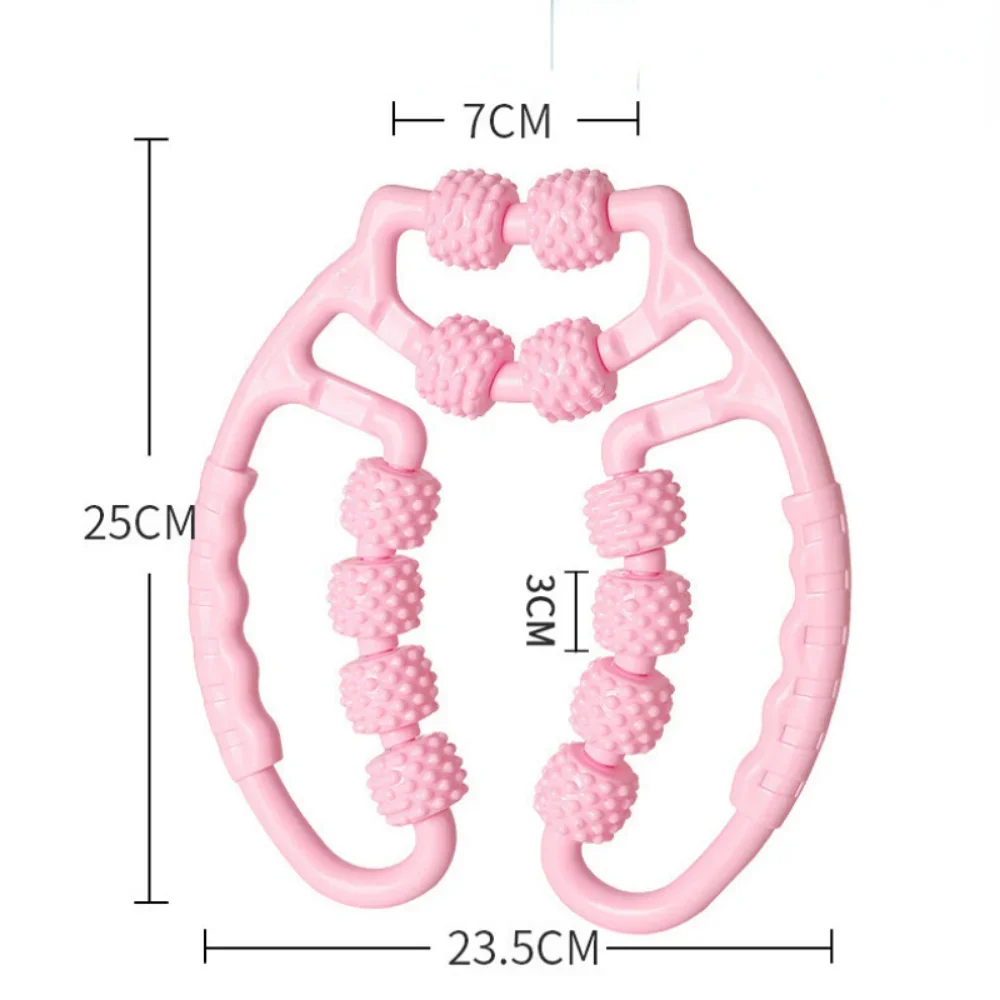 Anillo masajeador de pinza para piernas, Rodillo de plástico relajante, barra de Yoga, masajeador de cuatro ruedas