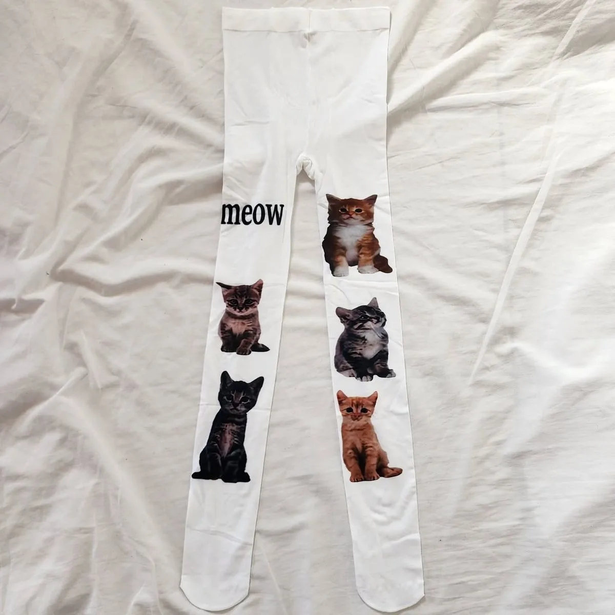 Y2K Damen-Strumpfhose, einfache Alltagsmode, vielseitige lange Socken, bedruckte Seidensocken, japanischer süßer Stil