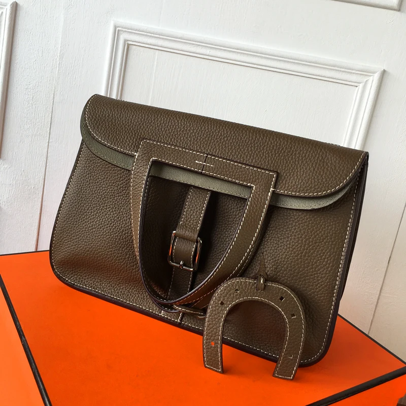 

Женская сумка-тоут из натуральной кожи, новинка 2025 года, через плечо, U-образная, повседневная, из воловьей кожи высшего слоя, двусторонняя, с одной ручкой