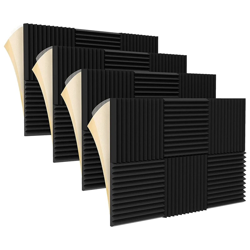 24Pack Sound Proof Foam Panels,Acoustic Foam Panels With High Soundproof,Self Adhesive And Elasticity,1X12x12inch