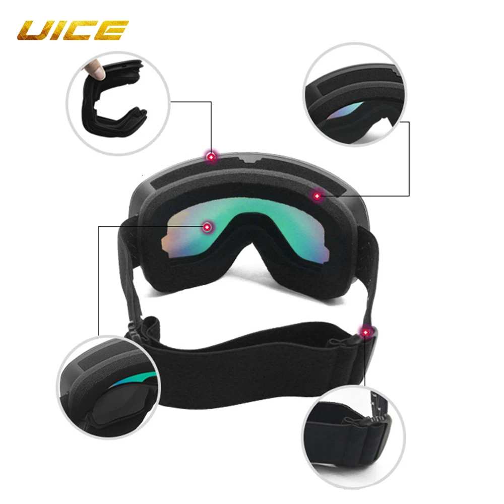 Ski Goggles Double Layers Anti-fog Snowboard Snow Goggles Snowmobile Glasses Eyewear Outdoor Sport Skiing Googles