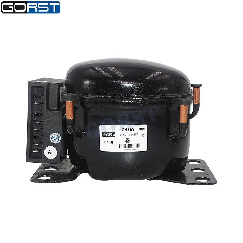 12V 24V DC R600a Car Refrigeration Air Compressor Fridge Freezer Marine Solar ZH35Y QDZY35D