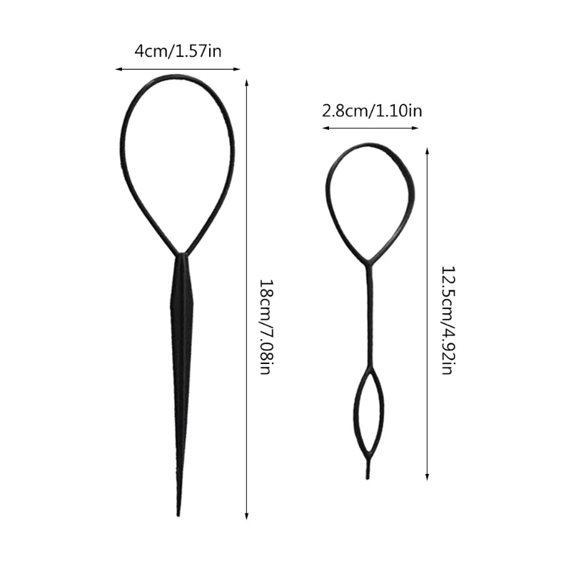 Hair Tail Tool Set 10 Pack Hair-Loop Tools with 2 Size Hair Braiding Tool Quick Hair Styling Tools Girl Ponytail Maker Dropship