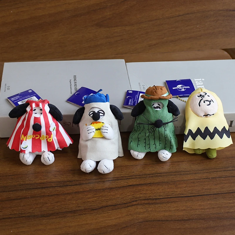 

NEW 10CM Snoopy Anime Hide and Seek Sack Snoopy Series Cartoon plush Doll Keychain Bag Hanging Decoration party birthday gift