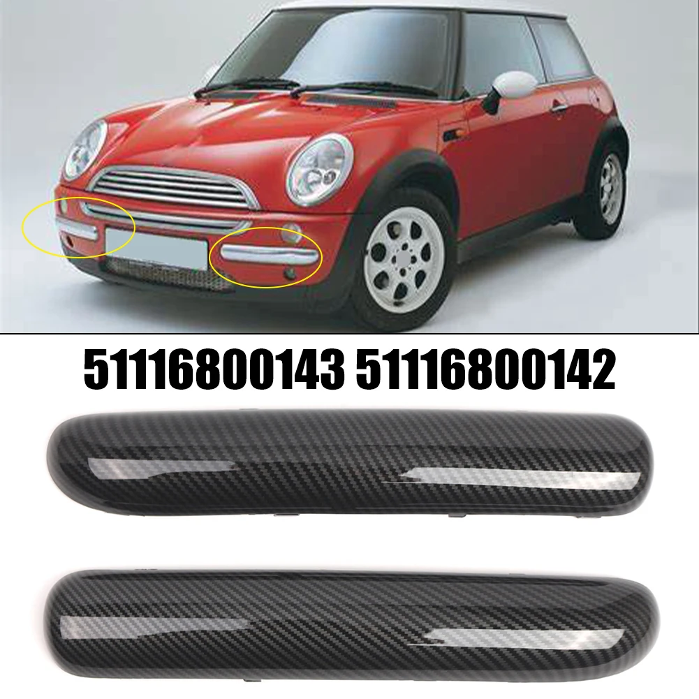 

Carbon Fiber Color Bumper Trim For Mini Cooper R50 2001-2004 Left Right Lower Chrome Trim Strip Decorative Strip Cover Lid