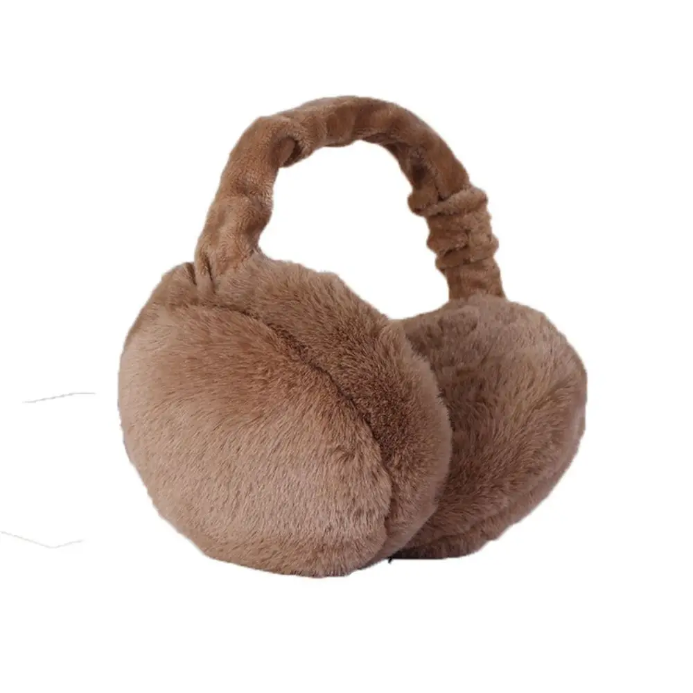 Winter Warm Solid Color Fluffy Earmuffs Women Soft Plush Ear Muffs Student Ear Protection Korean Cute Earmuff Outdoor