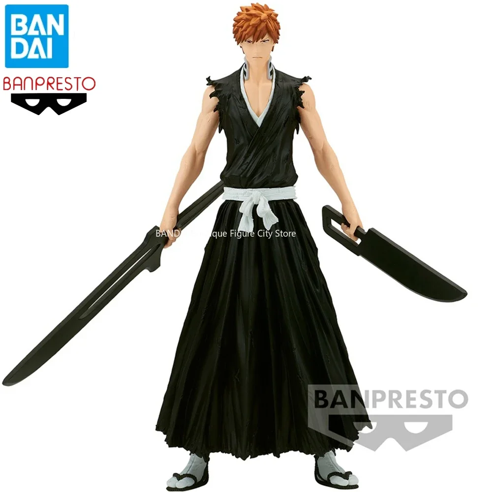 Brand New Spot Bandai BANPRESTO BLEACH Double Sword Kurosaki Ichigo Action Anime Figure Model Gift Collection