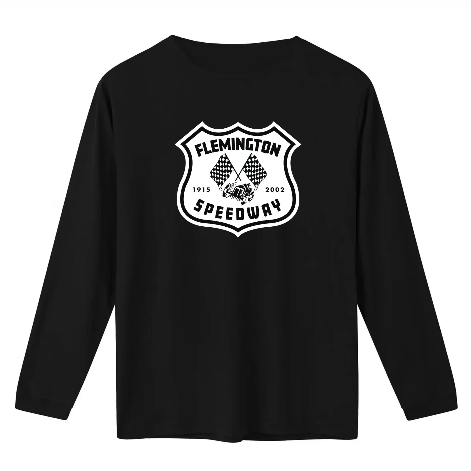 Flemington Speedway Vintage Shield T-Shirt Summer Casual Cotton Tee Oversized Streetwear Tops Vintage Graphic Print