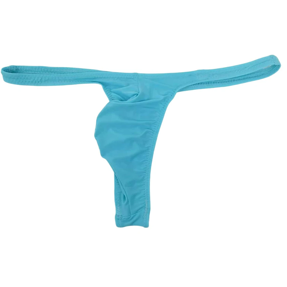 

Blue Ice Silk Underwear Men Sexy Underwear G-string G-String Underwear Solid Color Style Breathable Underpants