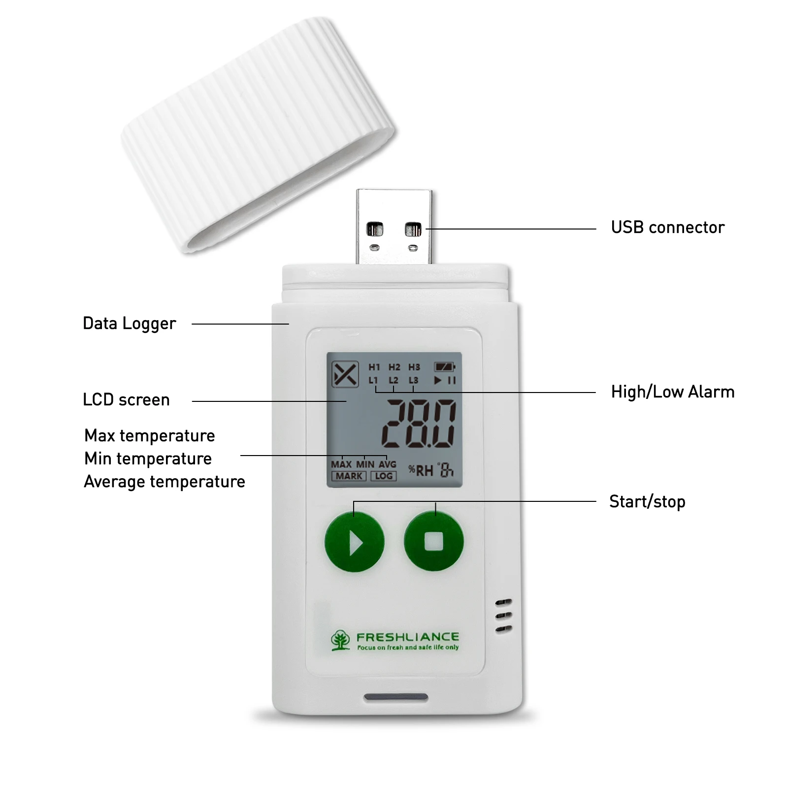 3 قطعة أفضل سعر مسجل بيانات درجة الحرارة USB المحمول مع شاشة LCD OEM وODM دعم مخصص