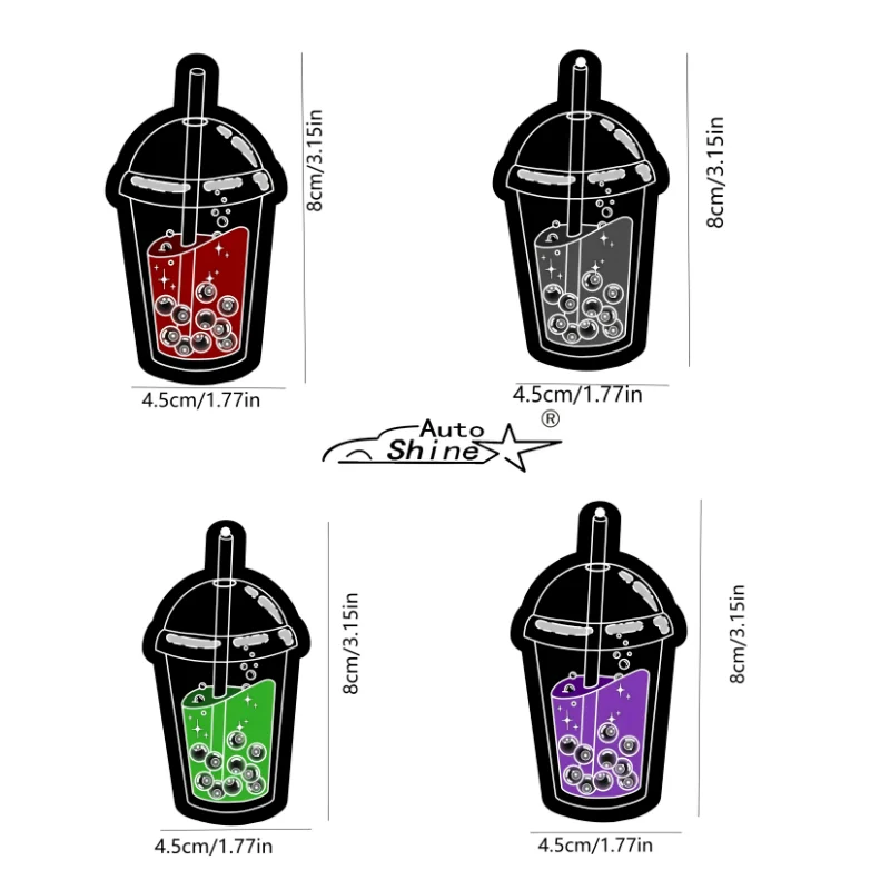 Leite Chá Forma Carro Ambientador, Pendurado Folha De Difusor De Perfume, Interior Do Carro, 1 Pc, 4Pcs