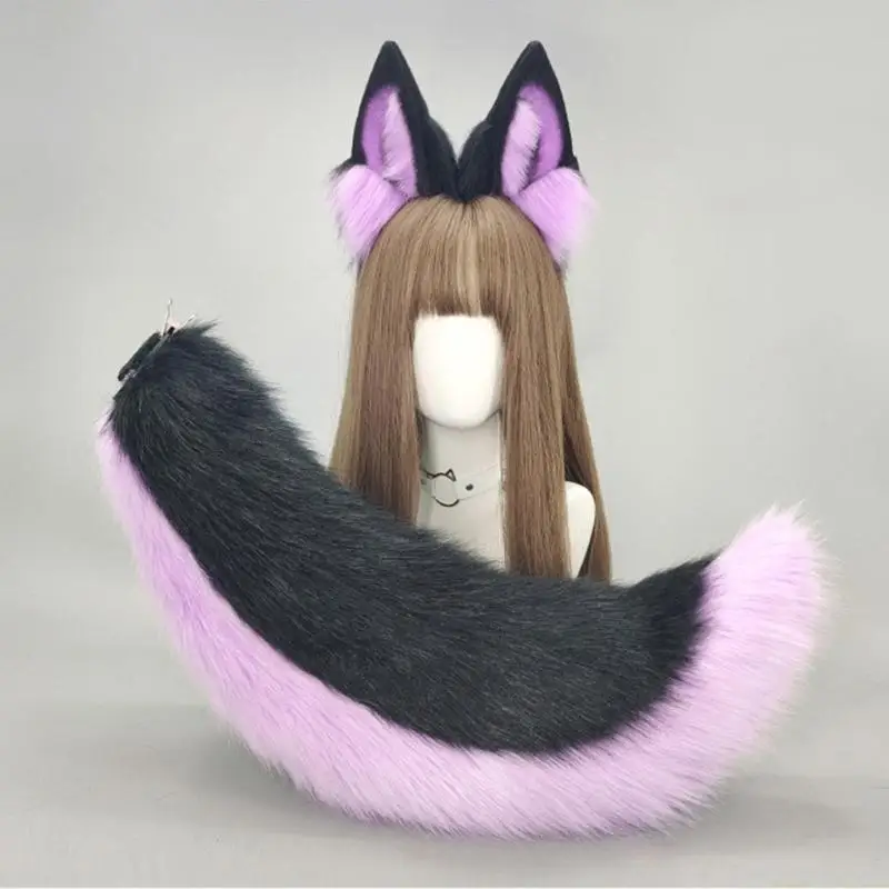 31BFแมวเครื่องแต่งกายอุปกรณ์เสริมFaux Fursสุนัขจิ้งจอกหางและหูHeadbandชุดสัตว์ฮาโลวีนคอสเพลย์สำหรับผู้หญิงผู้ชายของขวัญ