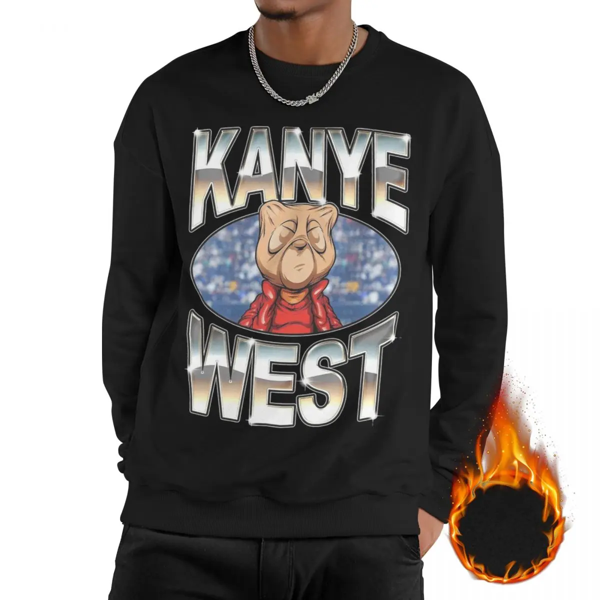 

Casual Sandal Wood Kanye Wests Hip Hop Rapper Sweatshirt Unisex Fleece Lined Long Sleeve Shirts Warm Thick Sweatshirts Hoodie