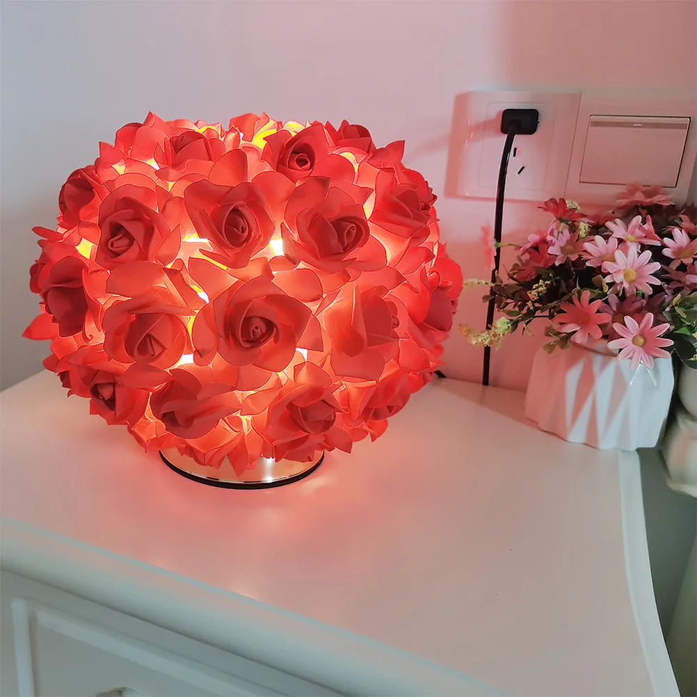 

Rose Flowers Table Light Creative Rose Lamp No Watering for Bedroom Anniversary Wedding Party Decoration Flower Desk Lamp
