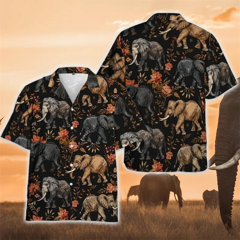 

Men's Shirts Thai Elephant Casual 3D Printed Hawaii Shirt Man 2026 Summer Fashion Shirt For Man Daily Short Sleeves Men Clothing