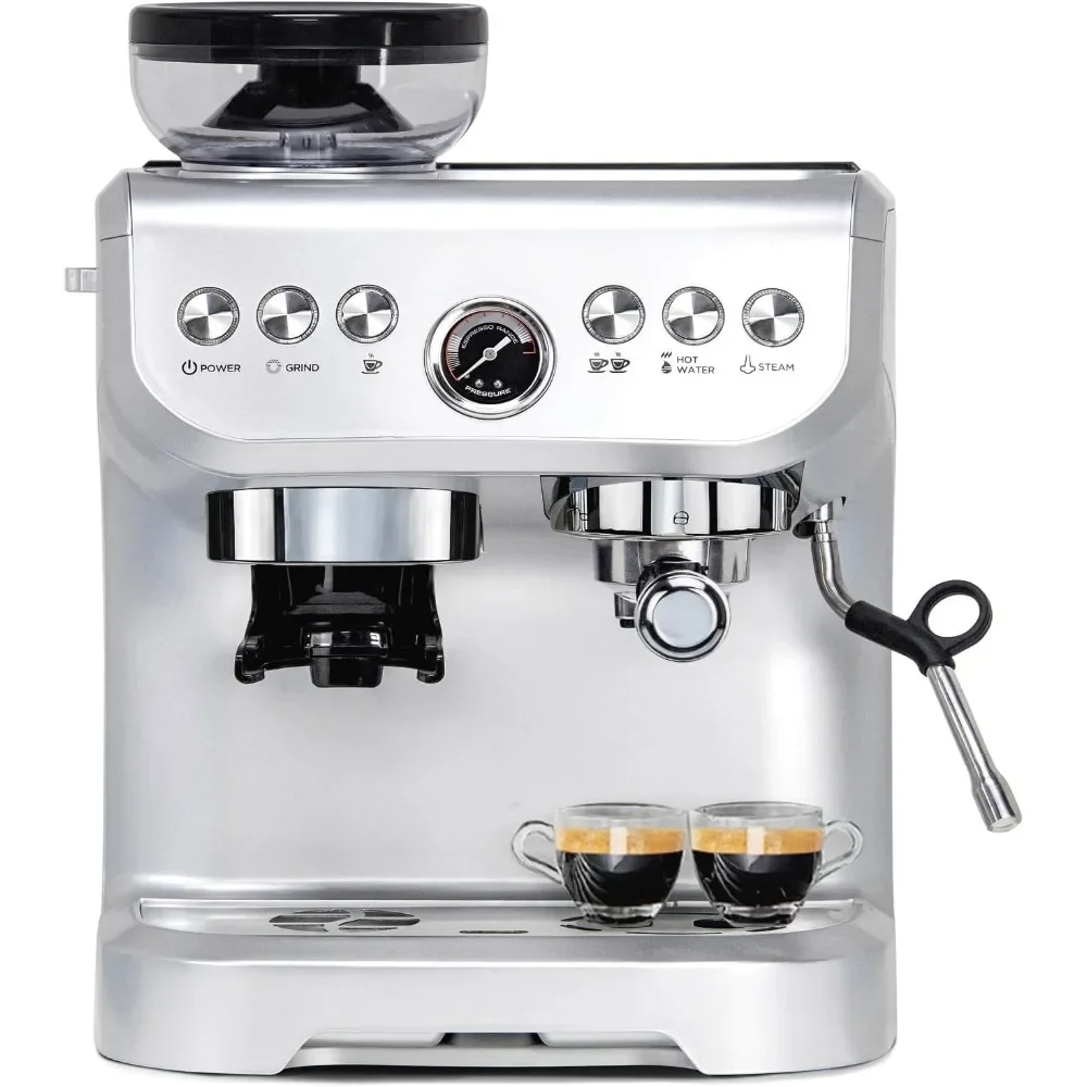 MIROX Espresso Coffee Maker With Grinder For Home, 2000ML Water Tank&1450w and ABS Housing Combo