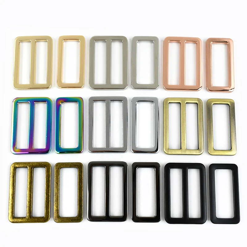 5/10Pcs Metal Buckles 20/25/32/38/50mm Square O Ring Hook Bag Webbing Adjust Rings Belt Buckles Suspender Strap Slider Tri-Glide