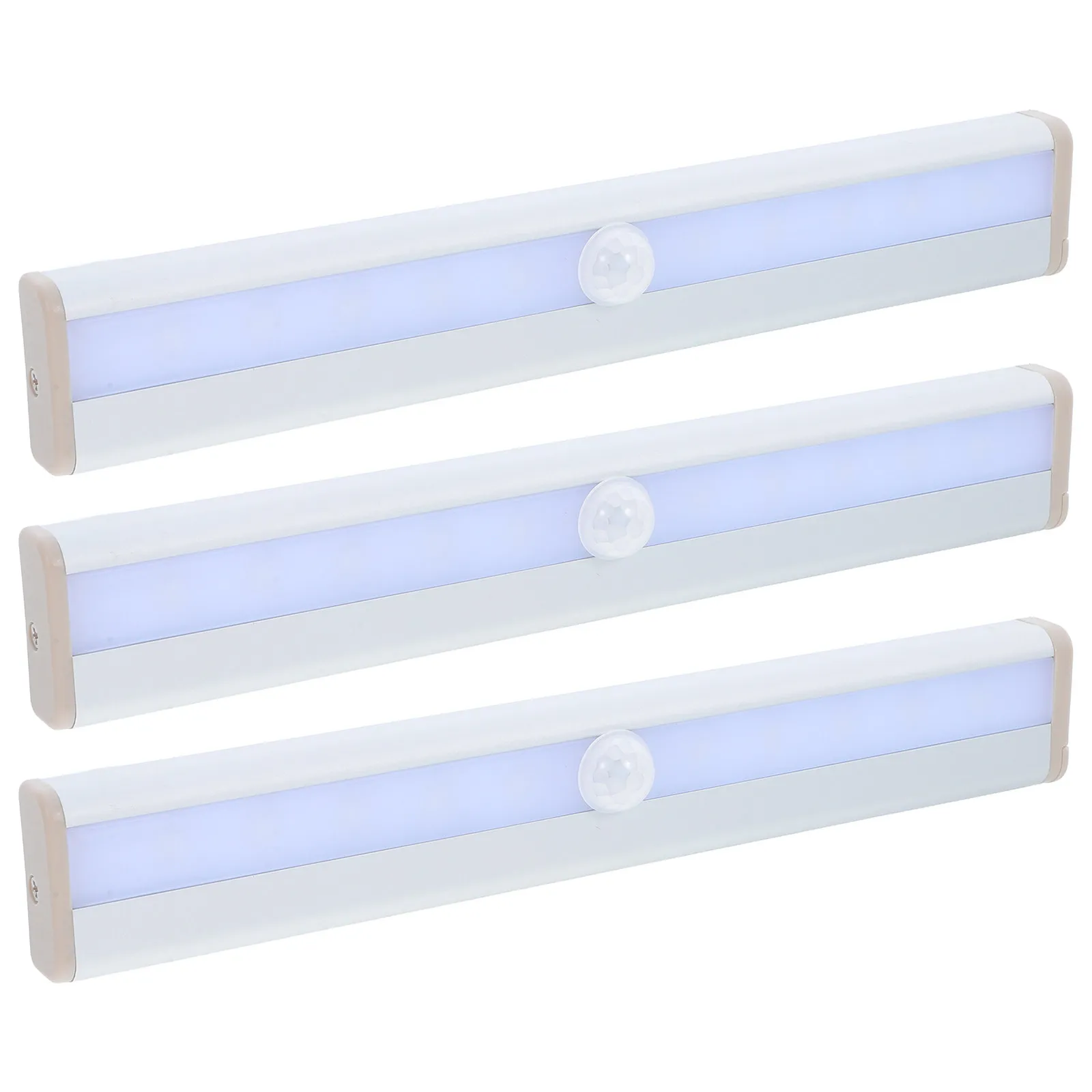 

3Pcs Cold White LED Cabinet Light Strip with 10 Leds Motion Sensor Battery Powered Adhesive Tape Soft Eye Protection Flicker