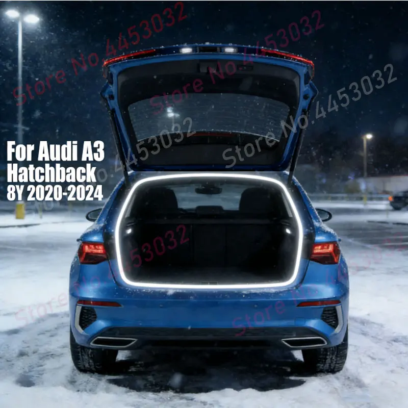4M Car Trunk Light Strip For Audi A3 Hatchback 8Y 2020-2024 LED Bright Auto-Sensing Interior Flexible Atmosphere Light 12V