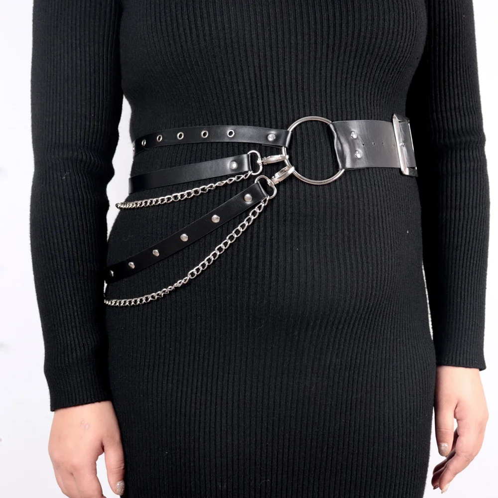 Versatile Plus Size Punk Belt with Stud Decoration Stylish Black PU Hip Hop Belt Suitable for Party and Casual Wear