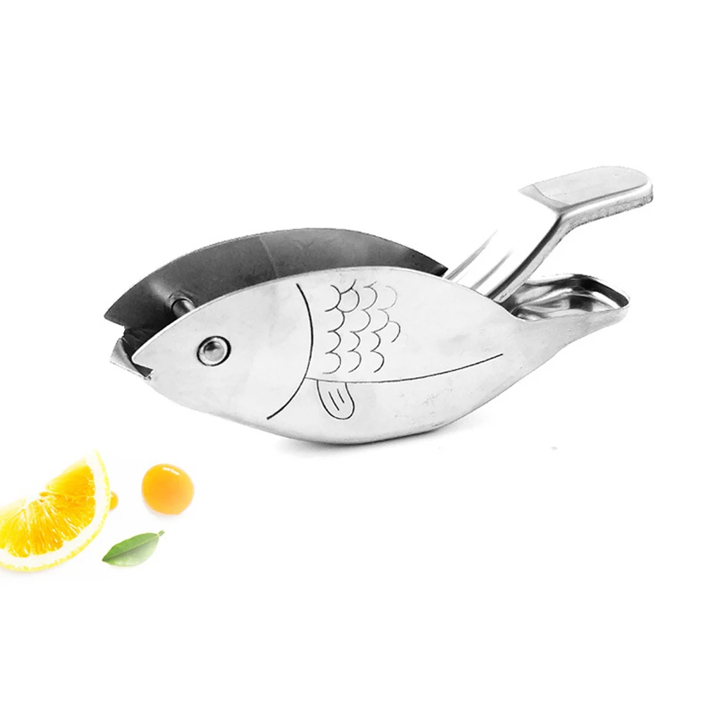 Stainless Steel Manual Juicer Fish Shaped Manual Lemon Squeezer Orange Fruit Household Lemon Clip Fruit Pressing Kitchen Tool
