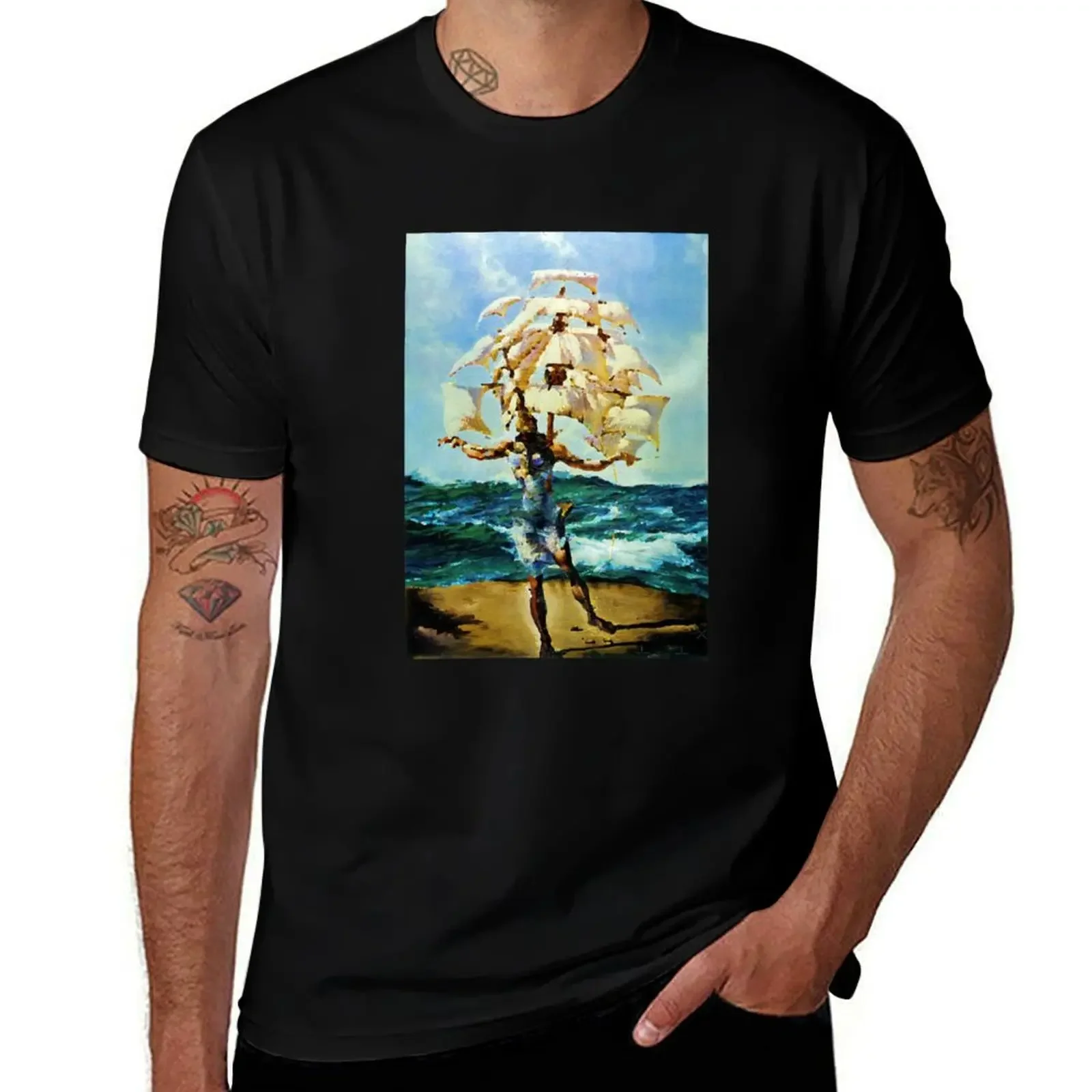 Salvador Dali The Ship T-Shirt funny gifts Funny t-shirts shirts graphic tee custom shirt black t-shirts for men