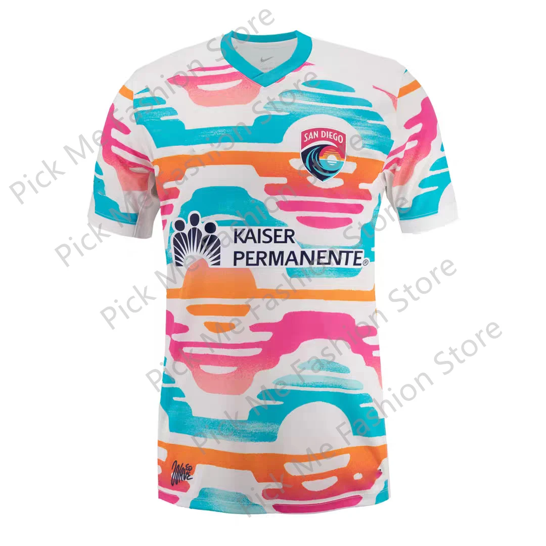 Summer Men Sports T-Shirt Jersey Boys San Diego Wave FC Tops Tees Kids Football Training Clothing Fans Commemorative Tshirt