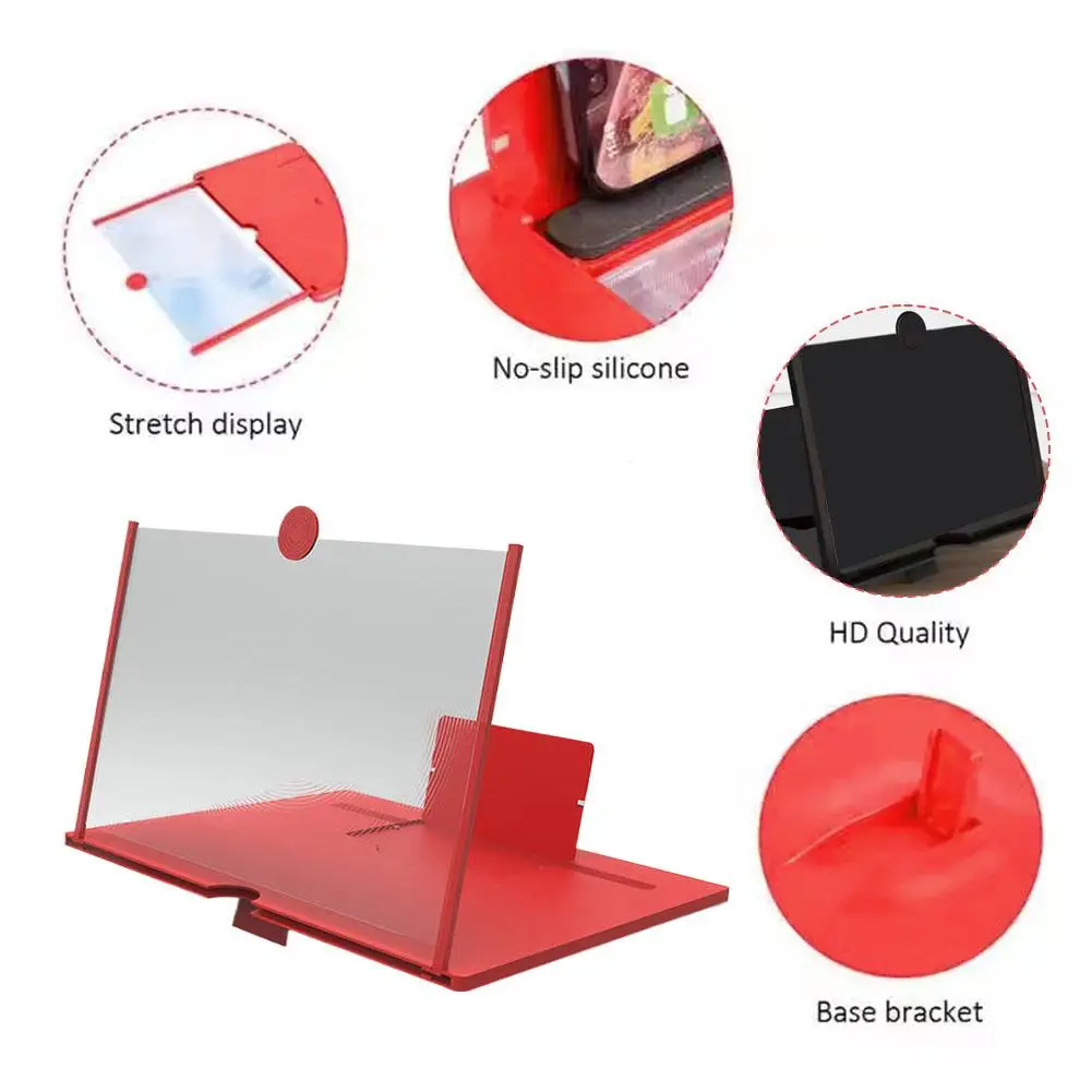 

12/10Inch Cell Phone Screen Amplifier Mobile Phone Holder Mobile Phone HD Portable Phone Screen Video Magnifier Stand Bracket