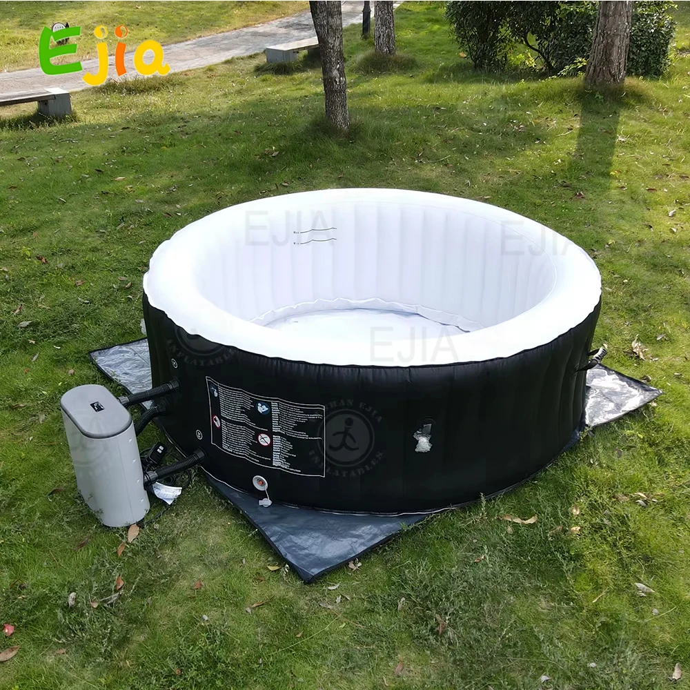 

Stock 180/210cm Portable 2 Person Hot Tubs and Jacuzzi Outdoor Inflatable Spa Tub Pool with Cover for Home Garden Relaxaion