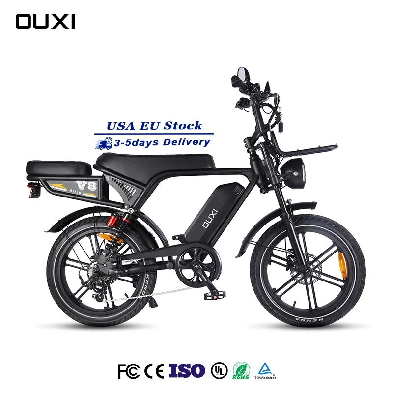 Europe USA marché V8 Ultra électrique VTT 250W 1000W moteur 15ah batterie au Lithium moyeu arrière gros pneu Sport ville OUXI vélo