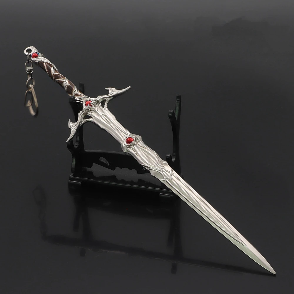 22Cm Baldur 'S Gate 3 Zwaard Van Gerechtigheid Sleutelhanger Metalen Wapen Model Cosplay Prop Spel Perifere Sleutelhanger Cadeau Speelgoed Voor Jongen