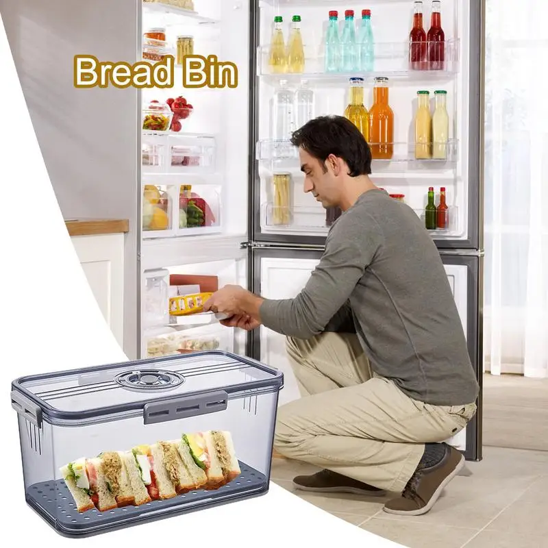 Bread Containers Storage Reusable Time Recording Bread Storage Container Loaf Keeper Box With Air Valve Holder Bin For Freshness