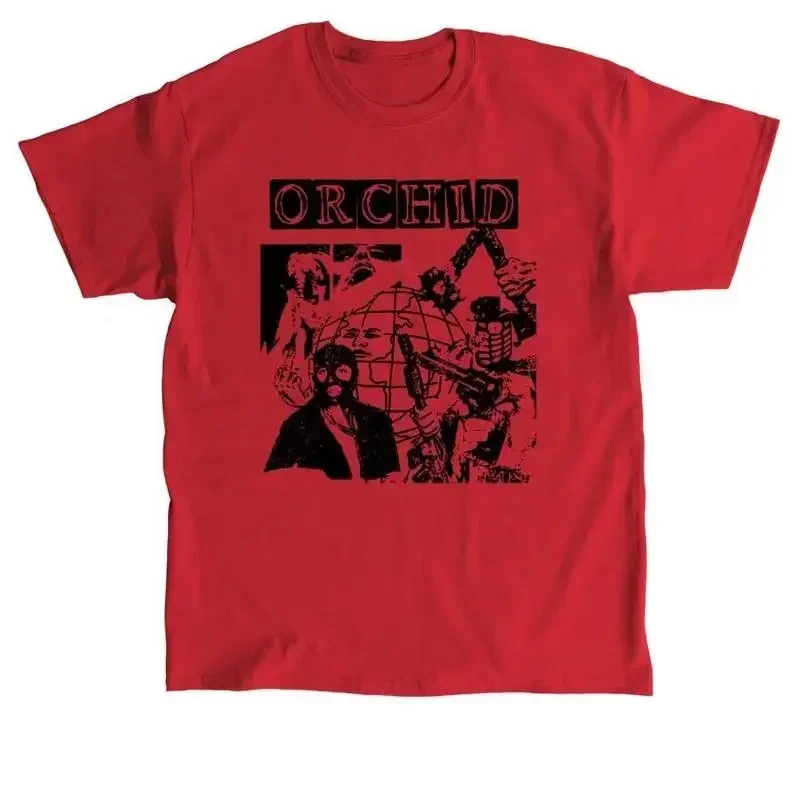 Vtg Orchid Band Music Tour Cotton Red All Size T Shirt
