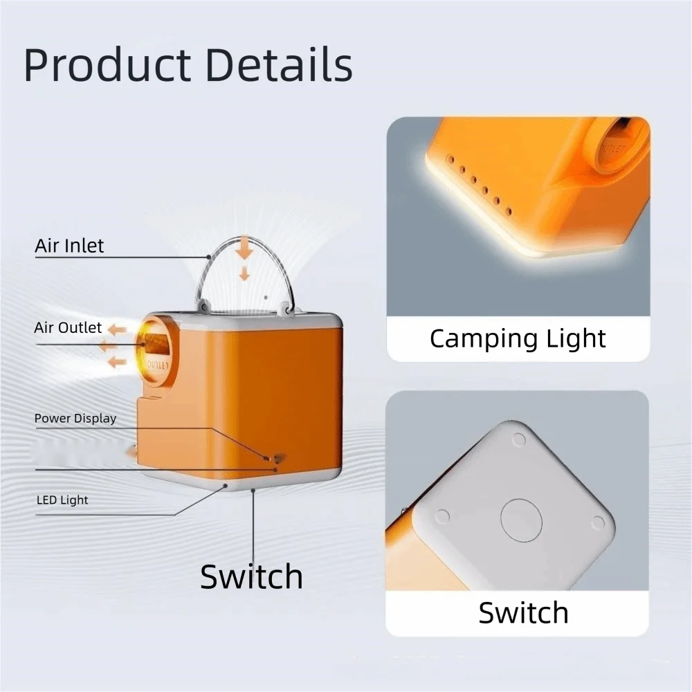 2400mAh Mini Air Pump Long Endurance with Light Portable Air Pump Dual Use 104g LED Light Air Pump Swimming Ring