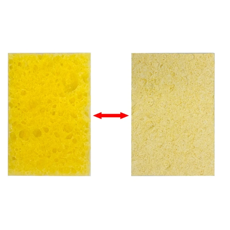 

Yellow Soldering Cleaning Sponge, High Temperature Enduring Soldering Tip Cleaner for Electric Welding Accessory 10pcs