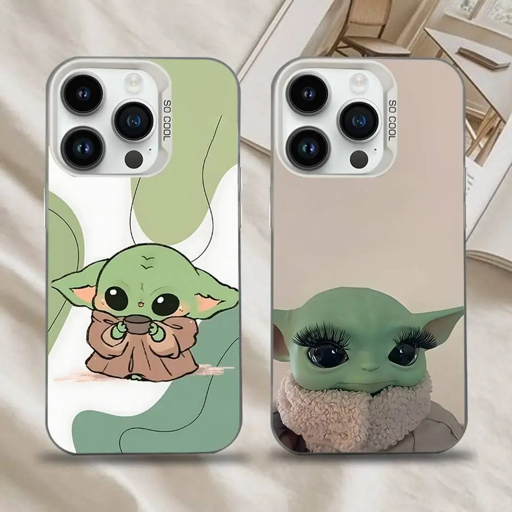 

Cute Baby Y-Yoda Phone Case For iPhone 16,15,14,13,12,11,Mini,Pro,SE,MAX White Matte Shockproof Cover
