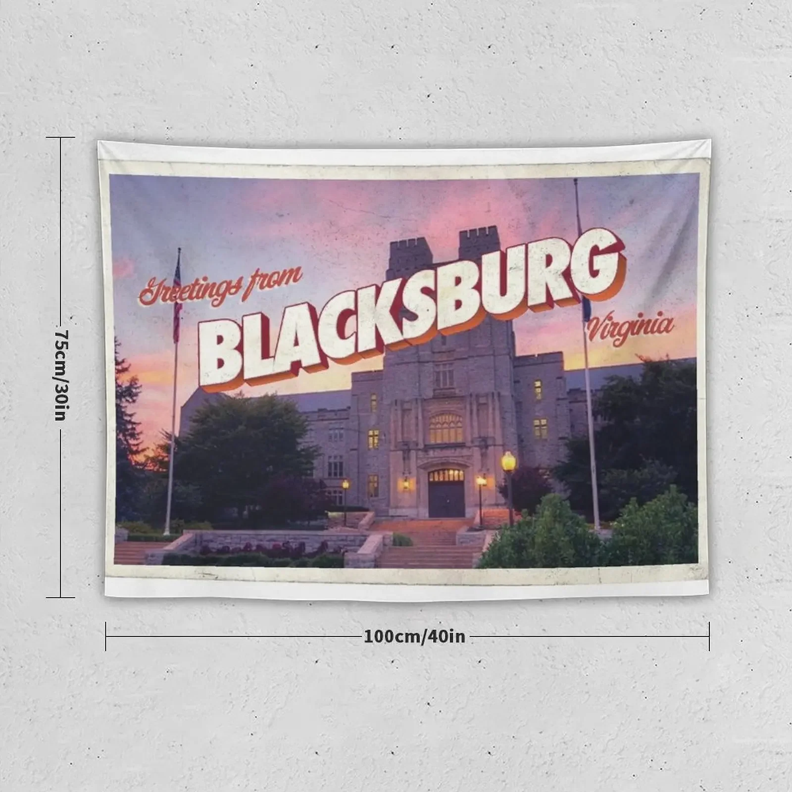 Blacksburg Sunset Postcard Tapestry Home Decor Aesthetic Decor For Bedroom Room Decor Aesthetic Tapete For The Wall Tapestry