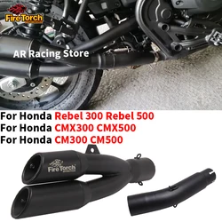 Motorcycle Exhaust Escape Modify Moto With Muffler DB Killer Slip On For Honda Rebel 500 300 CM300 CM500 CMX300 Cmx500 2017-2022