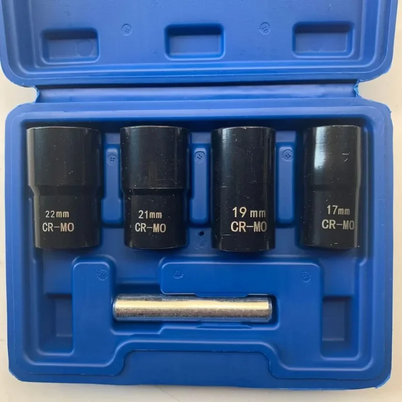 Juego de herramientas de extracción de tuercas y pernos de impacto, juego de herramientas de enchufe de 17/19/21/22mm, Extractor de tuercas, herramientas para el hogar