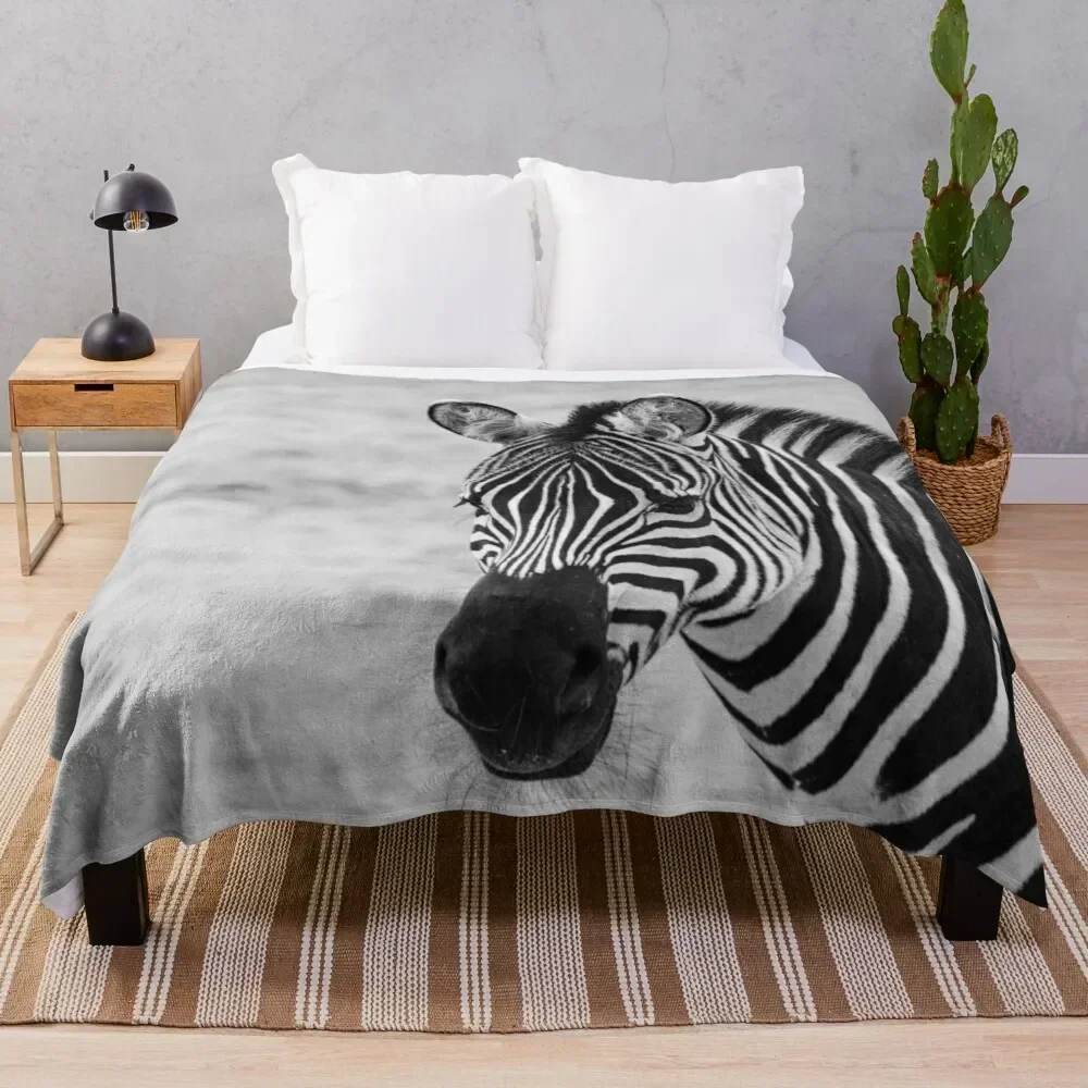 

Zebra in Mono Throw Blanket