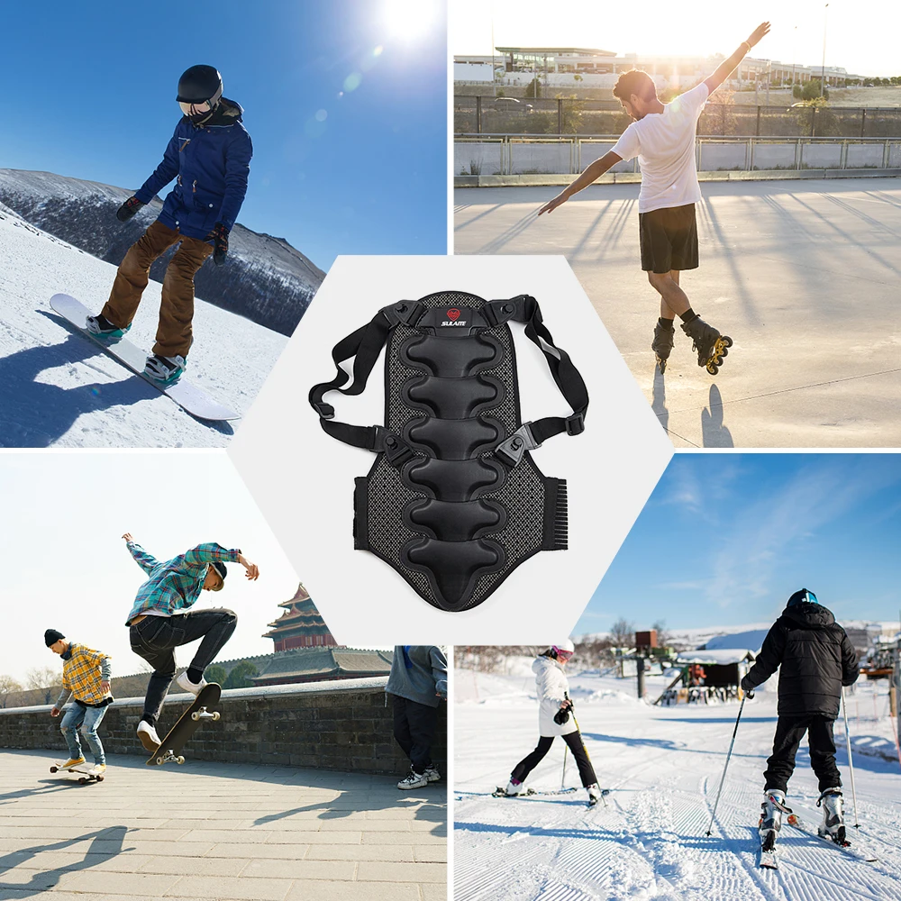 Motorcycle Back Protector Detachable Thick EVA Protection Back Pad Cushion for Motorcycling Mountain Biking Skating Skiing