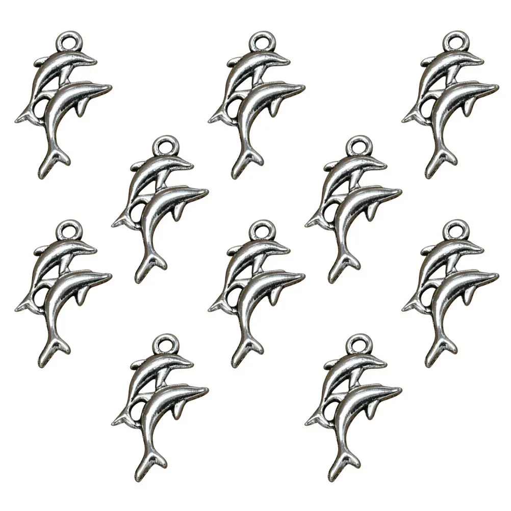 

20Pcs Alloy Dolphin Pendant Charms DIY Jewelry Findings for Necklace Bracelet Earrings Craft Scrapbooking Decorations