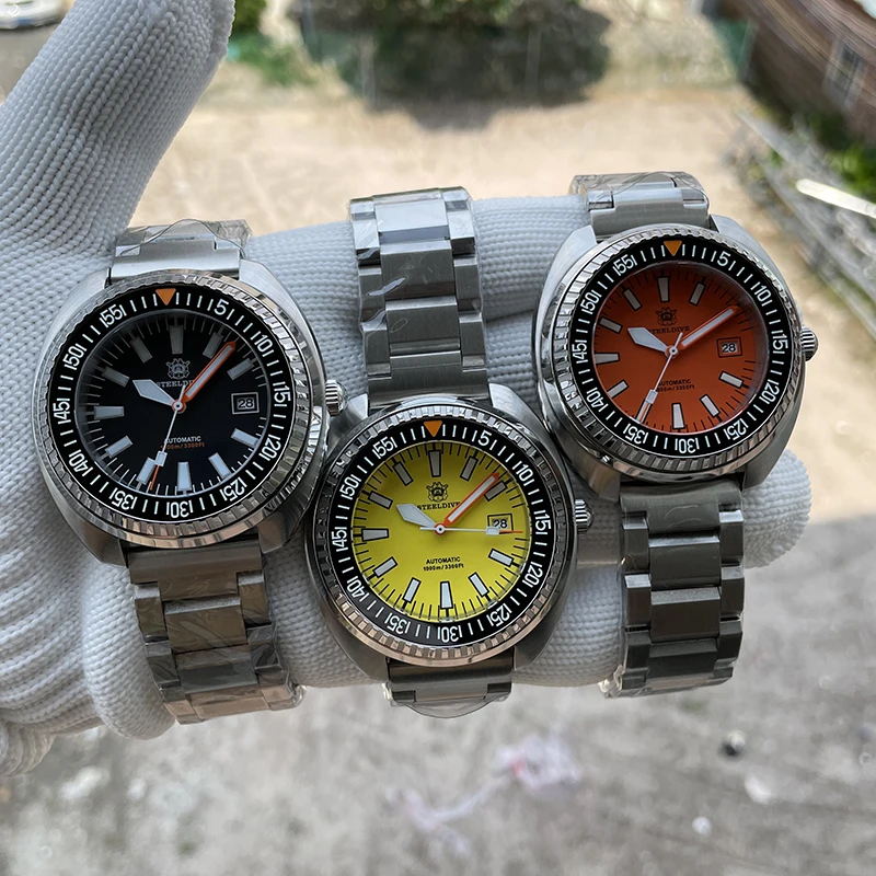 STEELDIVE Men Automatic Watch 49mm Mechanical Wristwatch Diver 100ATM Waterproof BGW-9 Luminous Ceramic Bezel Sapphire NH35