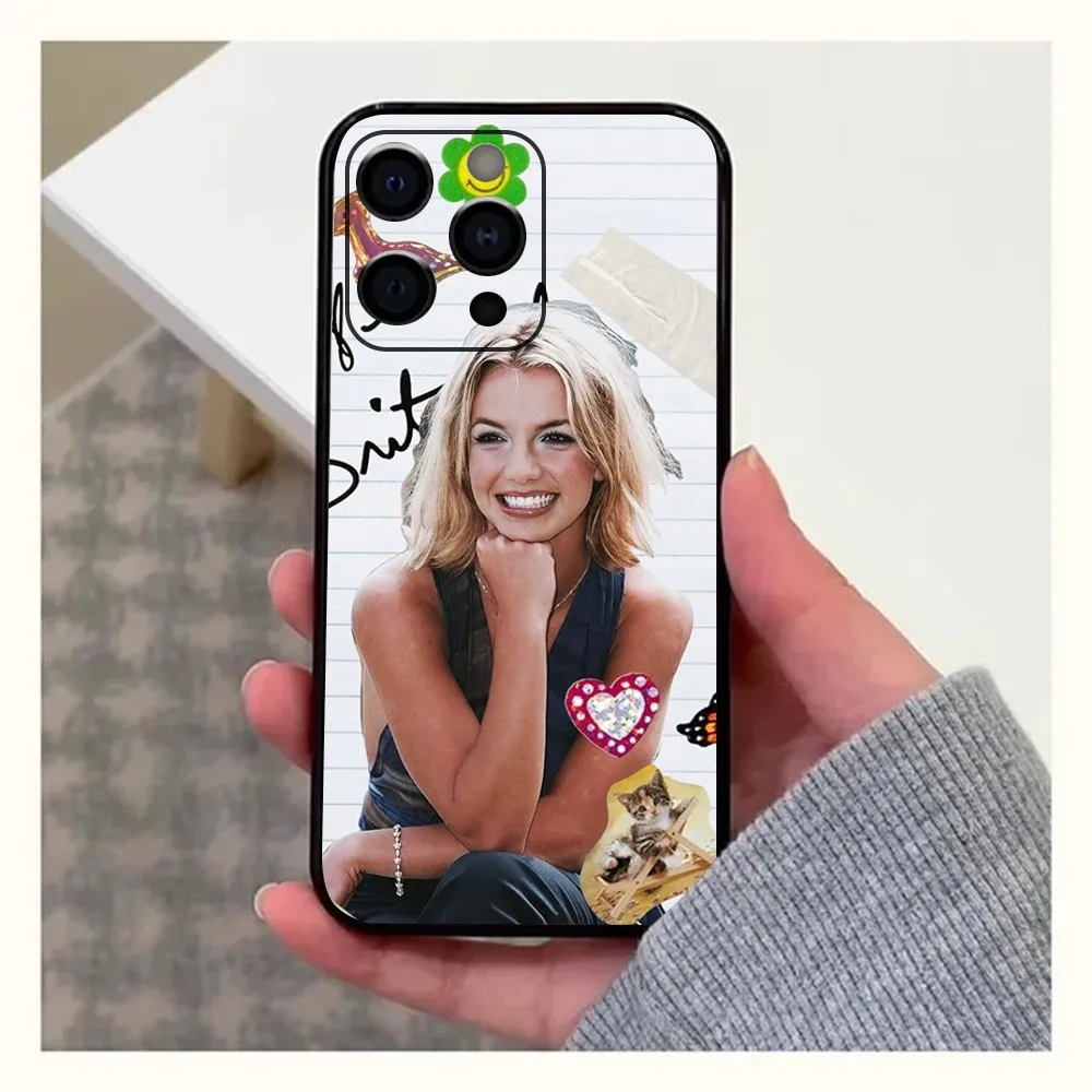 Singer Britney Spears Phone Case For Apple iPhone 15,14,13,12,11,Pro,X,XS,Max,XR,Plus,Mini Soft Black Cover